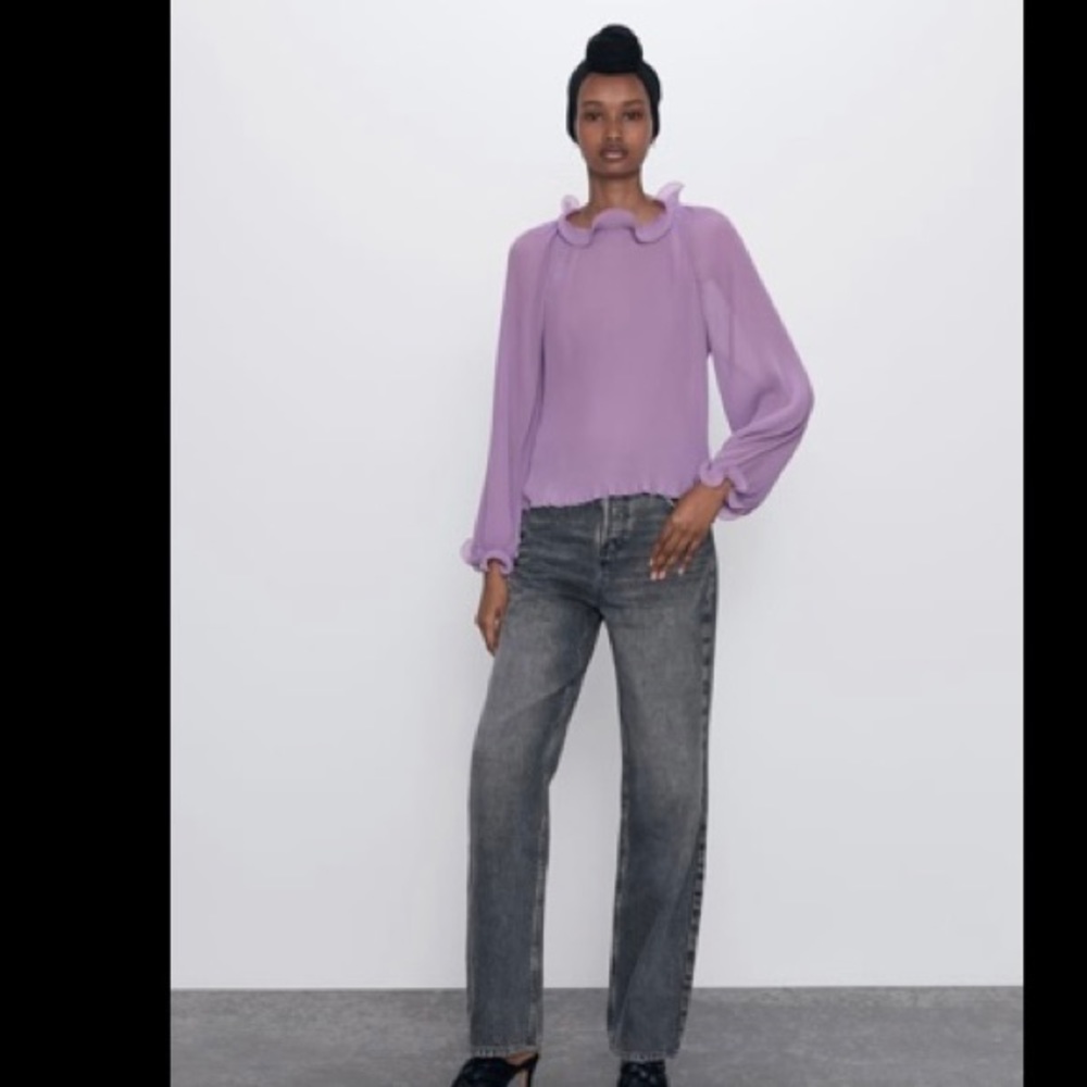 Zara pleated blouse